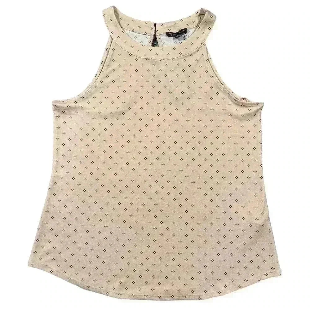Adrianna Papell Sleeveless Printed Halter Top Medium